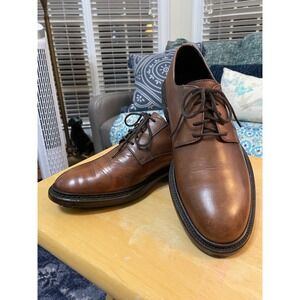 Brooks Brothers Men Brown Leather Plain Toe Derby Lug Sole Shoes Made in Italy 8